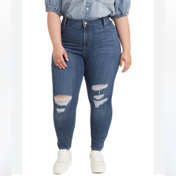 Women's Levi’s size 22W jeans Plus Size 721 High-Rise Skinny Jeans irregular - Picture 1 of 11